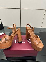 Gucci Women's Platform Sandal Brown Heel 13cm - 4