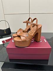 Gucci Women's Platform Sandal Brown Heel 13cm - 3