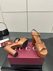 Gucci Women's Platform Sandal Brown Heel 13cm - 2