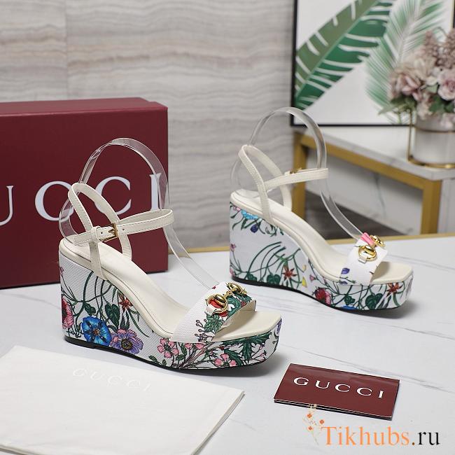 Gucci Horsebit White Heel 10cm - 1