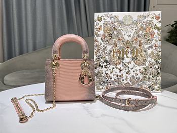 Dior Mini Lady Bag Lizard Pink 17cm