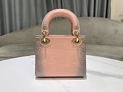 Dior Mini Lady Bag Lizard Pink 17cm - 5