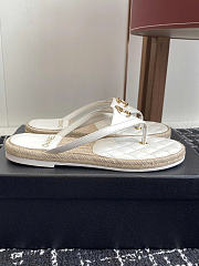 Chanel Raffia White Slides  - 2