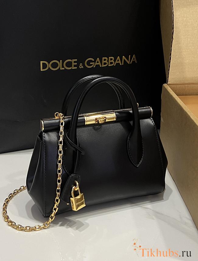Dolce & Gabbana DG Marlene Frame Tote Bag Black 19x13.5x7cm - 1
