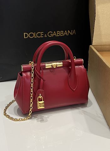 Dolce & Gabbana DG Marlene Frame Tote Bag Red 19x13.5x7cm