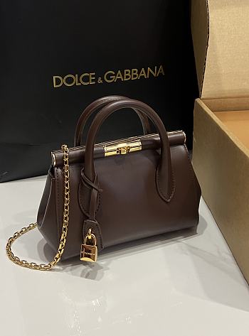 Dolce & Gabbana DG Marlene Frame Tote Bag Brown 19x13.5x7cm