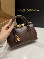 Dolce & Gabbana DG Marlene Frame Tote Bag Brown 19x13.5x7cm - 6