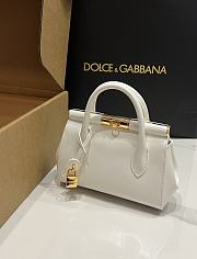 Dolce & Gabbana DG Marlene Frame Tote Bag White 19x13.5x7cm - 3
