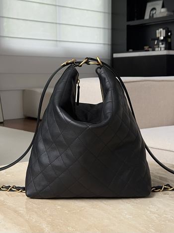 Chanel 25s Hobo Bag Black Lambskin 27x33x10.5cm