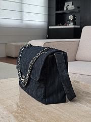 Chanel Flap Bag Black Denim 38x27x11.5cm - 4