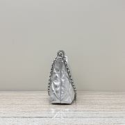 Chanel Hobo Bag Silver Lambskin 26x8.5x17cm - 6