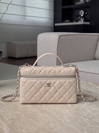 Chanel Top Handle Vanity Case Beige Caviar 17x19.5x5.5cm