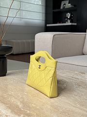Chanel Nano 31 Bag Leather Yellow 20.5x17.5cm - 6