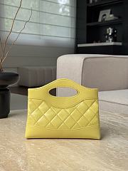 Chanel Nano 31 Bag Leather Yellow 20.5x17.5cm - 4
