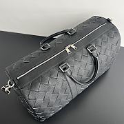 Bottega Veneta Intrecciato Cabin Duffle Black Bag 50x27x24cm - 6