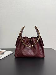 Chanel 25 Small Handbag Red Wine Calfskin Gold 30x26x14cm - 5