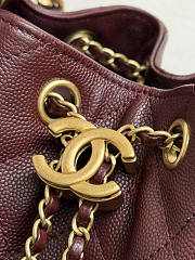 Chanel 25 Small Handbag Red Wine Calfskin Gold 30x26x14cm - 4