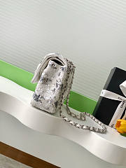 Chanel Flap Bag Satin Sequins Silver 25.5cm - 3