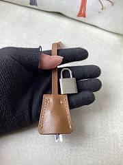 Prada Leather Duffel Bag Cognac 50x27.5x23.5cm - 5