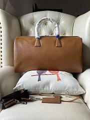 Prada Leather Duffel Bag Cognac 50x27.5x23.5cm - 4