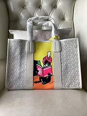 Goyard Grey Goyardine Canvas Leather Tote 45x16x32cm - 1