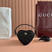 Gucci Marmont Heart Shape Bag Black 13.5x11.5x2.5cm - 1