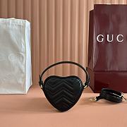 Gucci Marmont Heart Shape Bag Black 13.5x11.5x2.5cm - 5