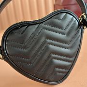 Gucci Marmont Heart Shape Bag Black 13.5x11.5x2.5cm - 2
