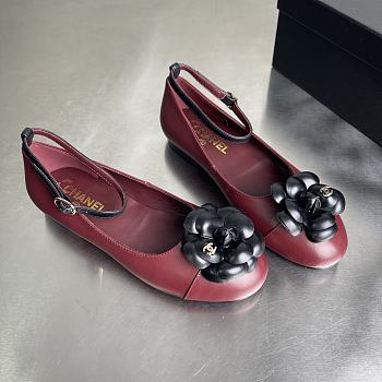 Chanel Red Black Ballerina Flats