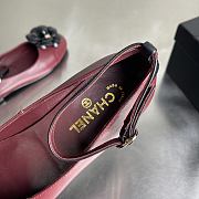 Chanel Red Black Ballerina Flats - 2