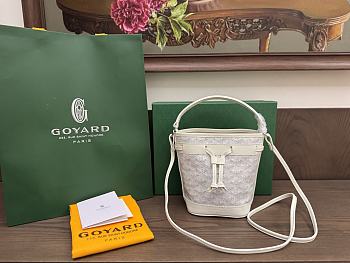 Goyard Petit Flot Mini White Bucket Bag 17.5x12x10cm