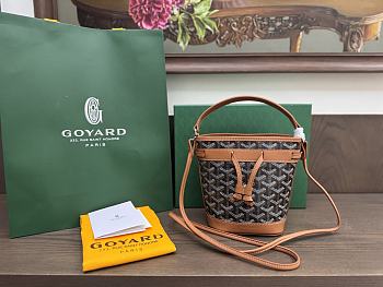 Goyard Petit Flot Mini White Brown Bag 17.5x12x10cm