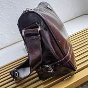 Prada Leather Shoulder Bag Red Wine 35x22x12cm - 6