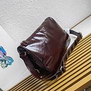 Prada Leather Shoulder Bag Red Wine 35x22x12cm - 3