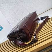 Prada Leather Shoulder Bag Red Wine 35x22x12cm - 2