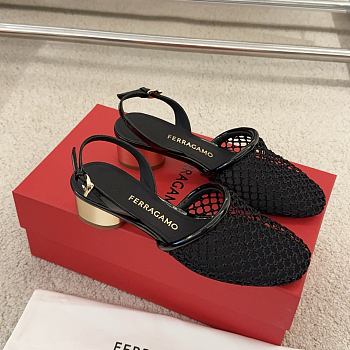 Ferragamo Mesh Slingback Black 4cm