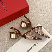 Ferragamo Mesh Slingback Brown 4cm - 5