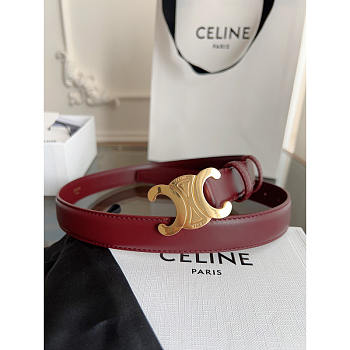 Celine 24mm Triomphe Belt Light Burgundy