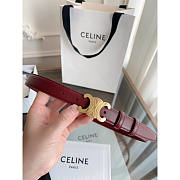 Celine 24mm Triomphe Belt Light Burgundy - 4