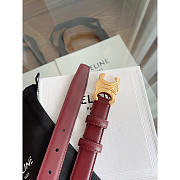 Celine 24mm Triomphe Belt Light Burgundy - 2