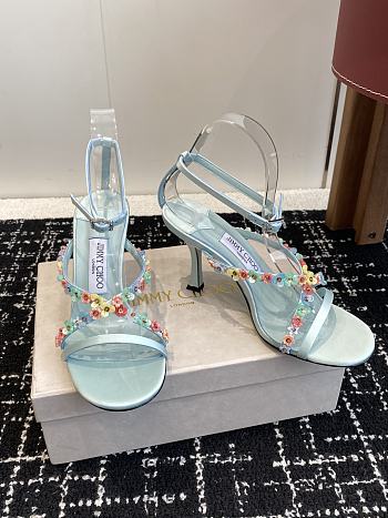 Jimmy Choo Blanche 90 Satin Sandal Daisy Heel