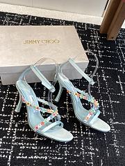 Jimmy Choo Blanche 90 Satin Sandal Daisy Heel - 3