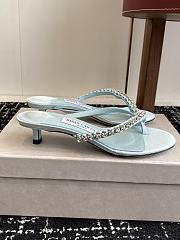 Jimmy Choo Dila 35 Light Verde Leather Mule Sandal - 5