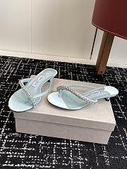 Jimmy Choo Dila 35 Light Verde Leather Mule Sandal - 3