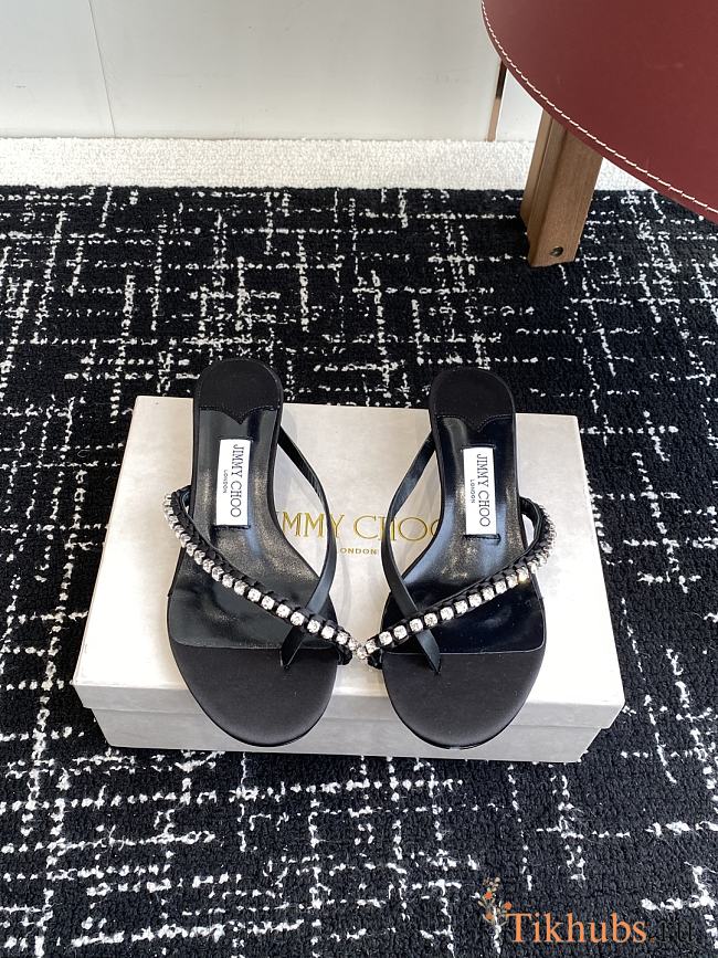 Jimmy Choo Dila 35 Black Leather Mule Sandal - 1