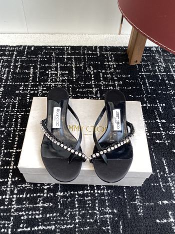 Jimmy Choo Dila 35 Black Leather Mule Sandal