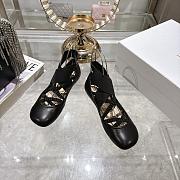 Dior Shade Ballet Flat Black Satin Elastic Straps - 1