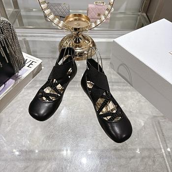 Dior Shade Ballet Flat Black Satin Elastic Straps