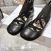 Dior Shade Ballet Flat Black Satin Elastic Straps - 5