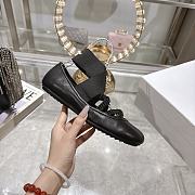 Dior Shade Ballet Flat Black Satin Elastic Straps - 4